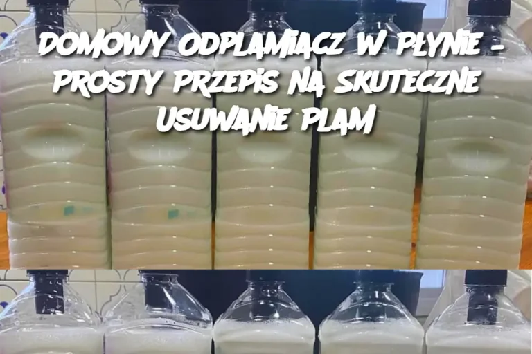 Domowy Odplamiacz w Płynie – Prosty Przepis na Skuteczne Usuwanie Plam