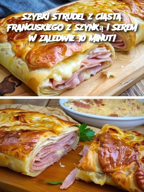 Szybki Strudel z Ciasta Francuskiego z Szynką i Serem w Zaledwie 10 Minut!