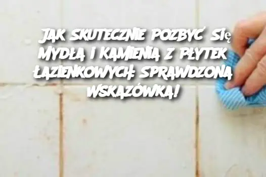 Jak Skutecznie Pozbyć Się Mydła i Kamienia Z Płytek Łazienkowych: Sprawdzona Wskazówka!