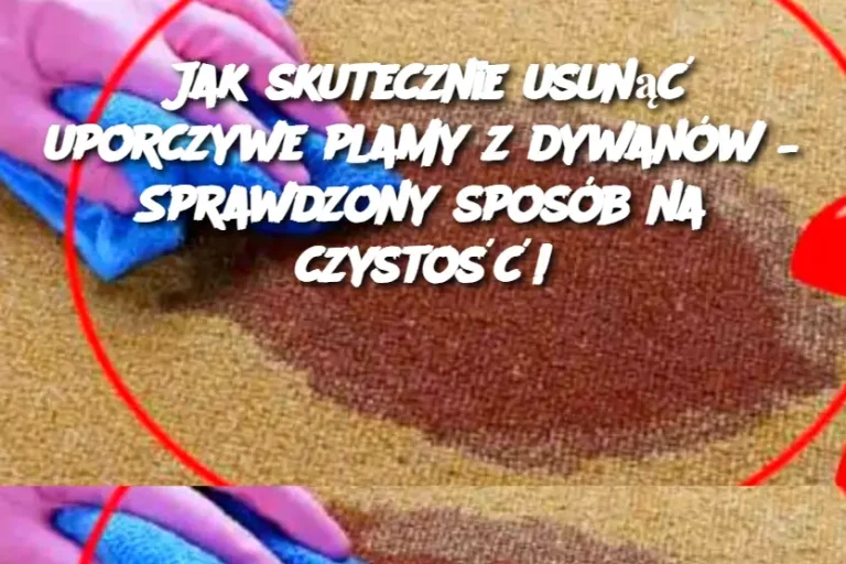 Jak skutecznie usunąć uporczywe plamy z dywanów – Sprawdzony sposób na czystość!