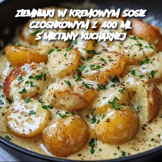 Ziemniaki w Kremowym Sosie Czosnkowym z 400 ml Śmietany Kucharnej