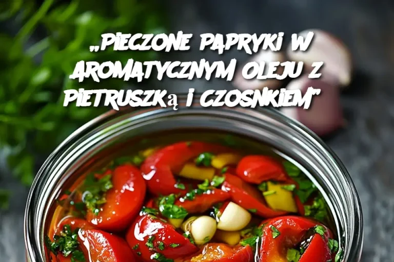 „Pieczone Papryki w Aromatycznym Oleju z Pietruszką i Czosnkiem”