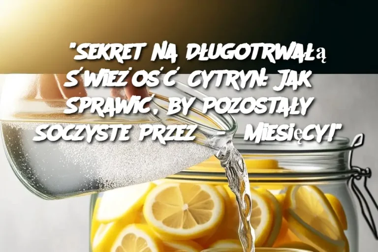 "Sekret na Długotrwałą Świeżość Cytryn: Jak Sprawić, by Pozostały Soczyste Przez 5-6 Miesięcy!"