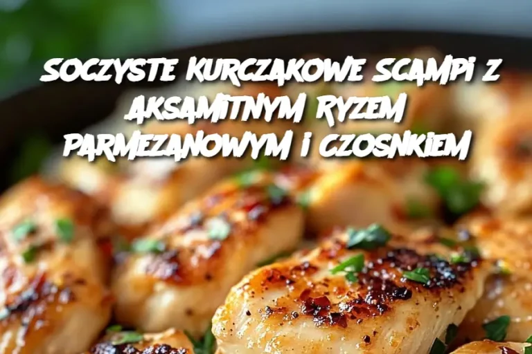 Soczyste Kurczakowe Scampi z Aksamitnym Ryzem Parmezanowym i Czosnkiem