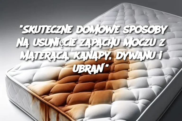 "Skuteczne domowe sposoby na usunięcie zapachu moczu z materaca, kanapy, dywanu i ubrań"