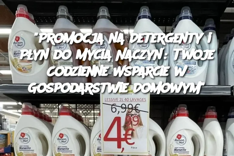 "Promocja na Detergenty i Płyn do Mycia Naczyń: Twoje Codzienne Wsparcie w Gospodarstwie Domowym"