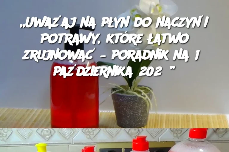 „Uważaj na płyn do naczyń! Potrawy, które łatwo zrujnować – poradnik na 15 października 2023”