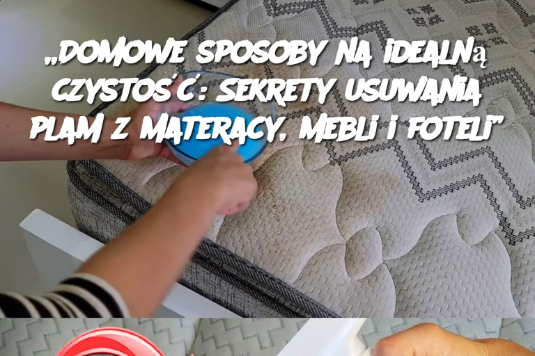 „Domowe sposoby na idealną czystość: Sekrety usuwania plam z materacy, mebli i foteli”