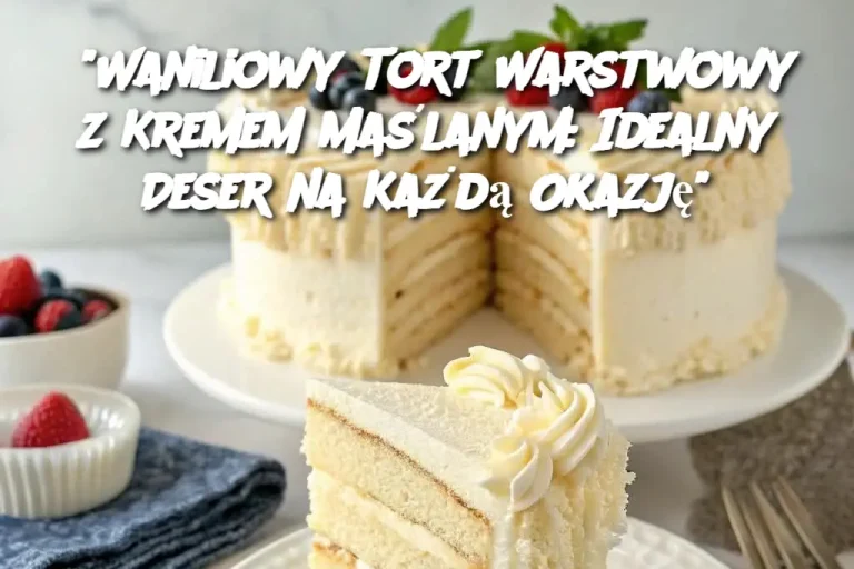 "Waniliowy Tort Warstwowy z Kremem Maślanym: Idealny Deser na Każdą Okazję"