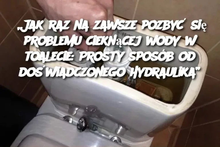 „Jak raz na zawsze pozbyć się problemu cieknącej wody w toalecie: Prosty sposób od doświadczonego hydraulika”