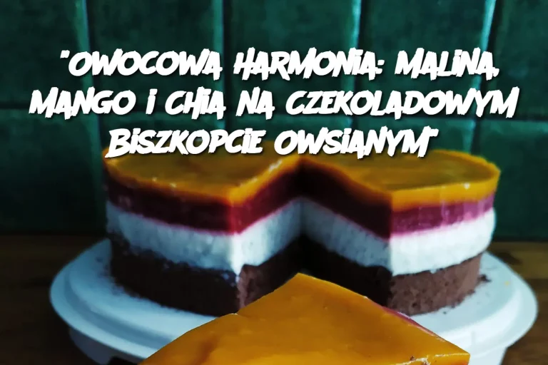 "Owocowa Harmonia: Malina, Mango i Chia na Czekoladowym Biszkopcie Owsianym"