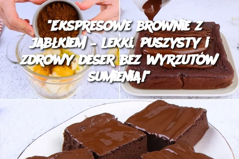 "Ekspresowe brownie z jabłkiem – lekki, puszysty i zdrowy deser bez wyrzutów sumienia!"