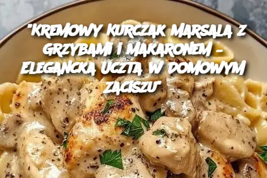 "Kremowy Kurczak Marsala z Grzybami i Makaronem – Elegancka Uczta w Domowym Zaciszu"