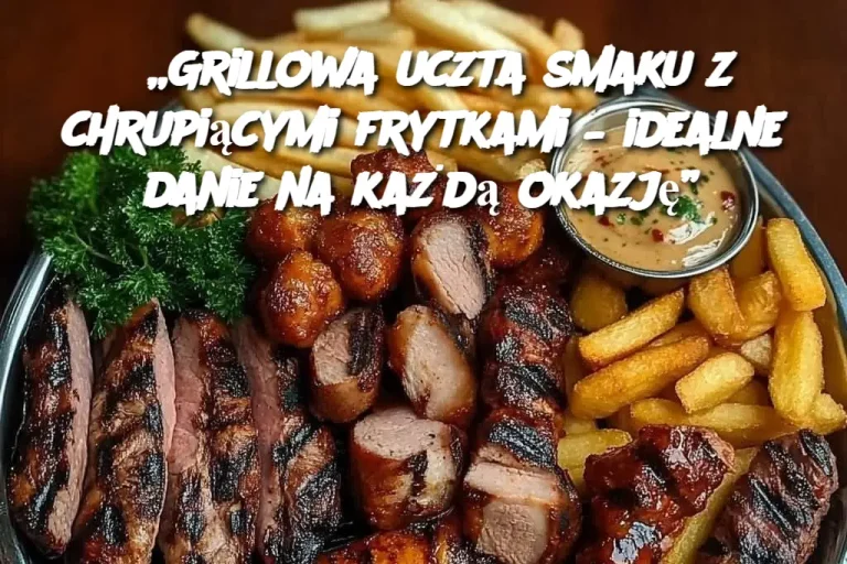 „Grillowa uczta smaku z chrupiącymi frytkami – idealne danie na każdą okazję”