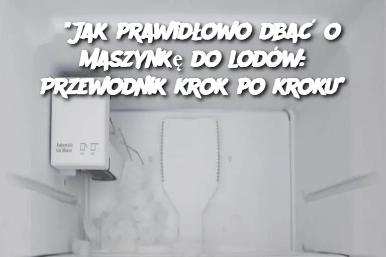 "Jak prawidłowo dbać o maszynkę do lodów: Przewodnik krok po kroku"