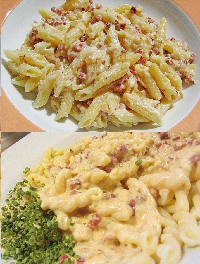 To ci się spodoba, śmietana – makaron z szynką, tak pyszne